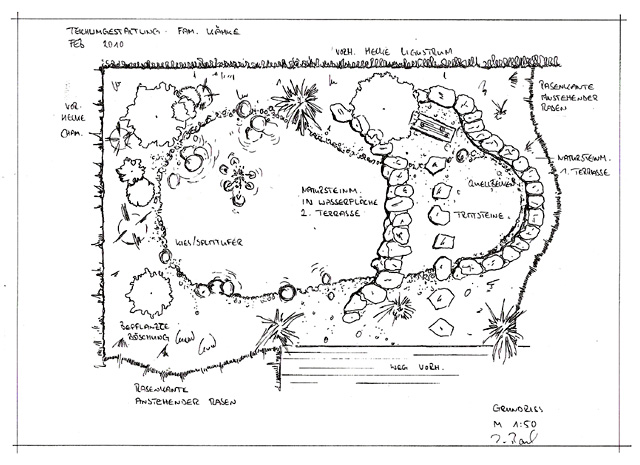Referenzbild: 91 Entwurfsplan der Teichanlage